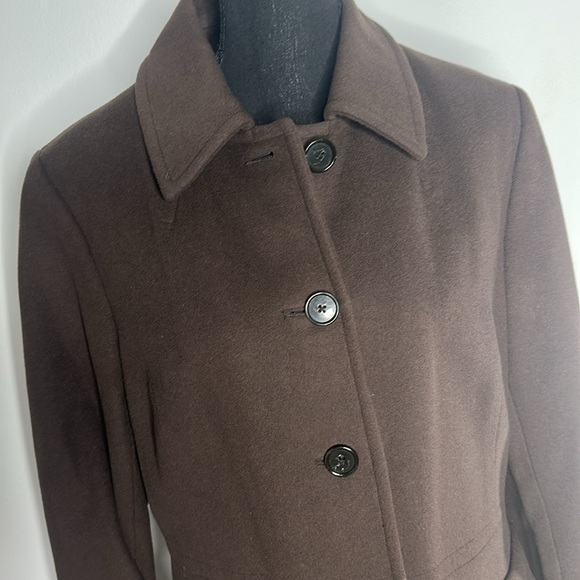 Ann Taylor 3/4 Single Breasted Wool Brown Coat - Picture 4 of 15